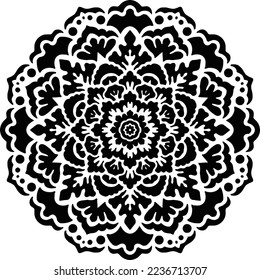 Zirkuläre Muster in Mandalaform für Henna, Mehndi, Tattoo, Dekoration. Dekorative Ornamente im orientalischen Stil. Farbbuchseite