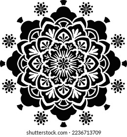 Circular pattern in mandala shape for Henna, Mehndi, tattoo, decoration. Decorative ornament in ethnic oriental style. Coloring book page
