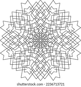 Circular pattern in mandala shape for Henna, Mehndi, tattoo, decoration. Decorative ornament in ethnic oriental style. Coloring book page
