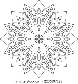 Circular pattern in mandala shape for Henna, Mehndi, tattoo, decoration. Decorative ornament in ethnic oriental style. Coloring book page