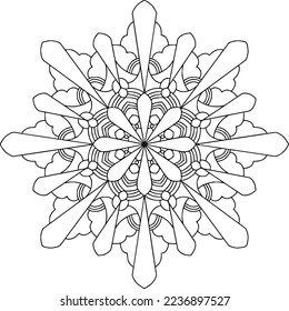 Circular pattern in mandala shape for Henna, Mehndi, tattoo, decoration. Decorative ornament in ethnic oriental style. Coloring book page
