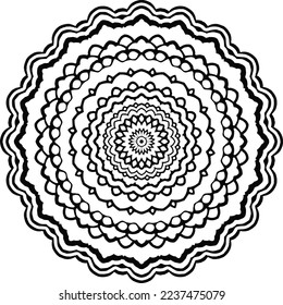 Circular pattern in mandala shape for Henna, Mehndi, tattoo, decoration. Decorative ornament in ethnic oriental style. Coloring book page