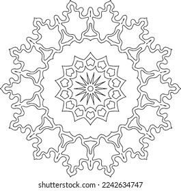Patrón circular en forma de mandala para Henna, Mehndi, tatuaje, decoración. La decoración es de estilo étnico oriental. página del libro de coloreado