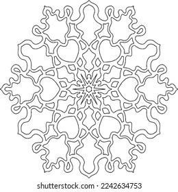 Circular pattern in mandala shape for Henna, Mehndi, tattoo, decoration. Decorative ornament in ethnic oriental style. Coloring book page