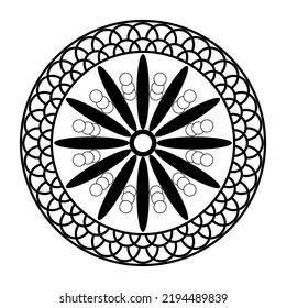 Circular pattern mandala. Simple pattern. Simple elements.