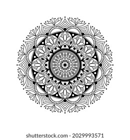 Circular pattern of mandala for tatto or decoration. Decorative ornament in oriental style