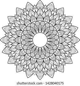 Circular pattern Mandala. Vintage decorative elements. Oriental pattern, vector illustration. Arabic, Indian, moroccan,spain, turkish, pakistan, chinese, mystic, ottoman motifs. Coloring book page.