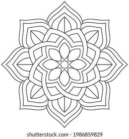 Circular Pattern Mandala Zentangle Henna Mehndi Tattoo, Decoration Circle Vector Clipart Floral Flower Decorative Ethnic Oriental Style Coloring Book Page Illustration Ornamental Ornament