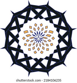 Circular Pattern, Motif, Mandala, Magic Circle. Vector Illustration with white background.