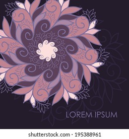 circular pattern on a dark background in purple colors