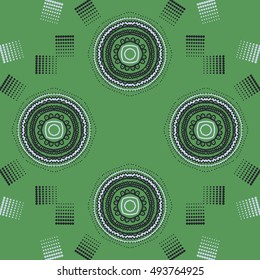 Circular pattern  of oriental composition, halftone.