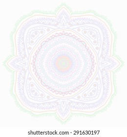 Circular  pattern of oriental motif, spots, hole,  stripes, wave. Hand drawn.