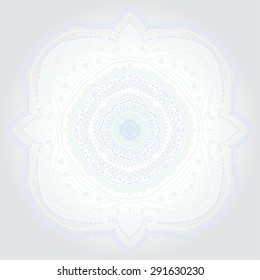 Circular  pattern of oriental motif, spots, hole,  stripes, wave. Hand drawn.
