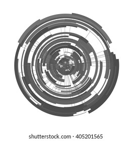 Circular pattern of  parts for modern design. Creative background. Vector illustration.