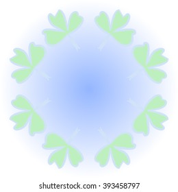 Circular pattern of patrick's day,  ireland,doodles,leaves,clover,spring,symbol,irish,shamrock, hats, copy space . Hand drawn.