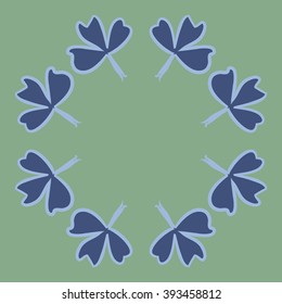 Circular pattern of patrick's day,  ireland,doodles,leaves,clover,spring,symbol,irish,shamrock, hats, copy space . Hand drawn.
