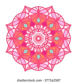 The circular pattern / pink background / mandala / template for T-shirts, cards, invitations