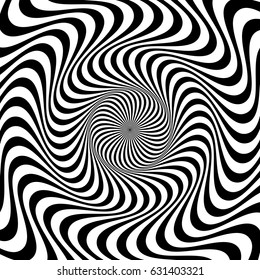 Circular pattern of radial, radiating lines. Monochrome starburst, sunburst element.