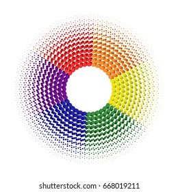 Circular Pattern Rainbow Colors Vector Illustration