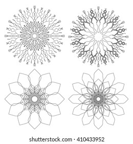 A circular pattern of repeating thin circles. Guilloche elements for certificate, diploma, voucher, currency and money design. Stock vector