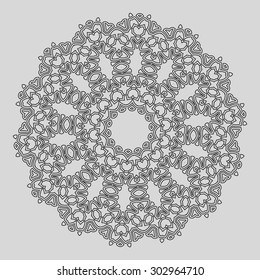 Circular pattern. Round vector ornament.