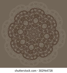 Circular pattern. Round vector ornament.