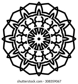 Circular pattern. Round vector ornament.