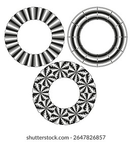 Circular pattern set. Abstract ring elements. Concentric shape Vector. Modern graphic illustration.