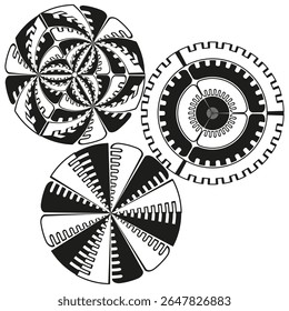 Circular pattern set. Abstract ring elements. Concentric shape Vector. Modern graphic illustration.