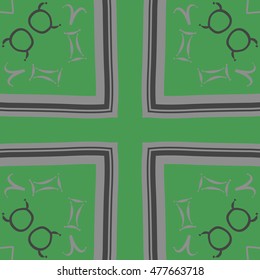 Circular pattern with  signs, cross. Hand drawn.
