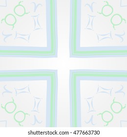 Circular pattern with  signs, cross. Hand drawn.
