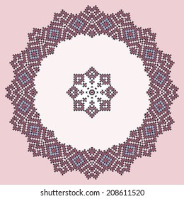 circular pattern with simulated embroidery