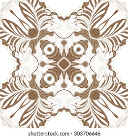 Circular  pattern of striped  motif, stripes, stars, spots,  cross. Hand drawn.