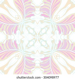Circular  pattern of striped  motif, stripes,  spots,  cross. Hand drawn.