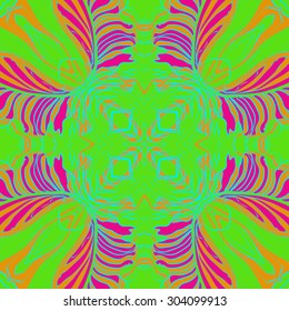 Circular  pattern of striped  motif, stripes,  spots,  cross. Hand drawn.