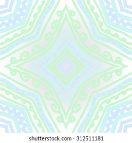 Circular   pattern of striped motif, stripes,ellipses,spirals, zigzag, stars, doodles. Hand drawn.