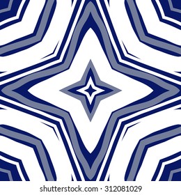 Circular   pattern of striped motif, stripes,hole, stars. Hand drawn.
