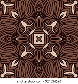 Circular  pattern  of stripes,spirals, hole, waves, spots, stars. Hand drawn.