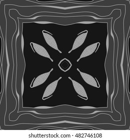 Circular  pattern with  stylized    fruits, frame . Hand drawn.