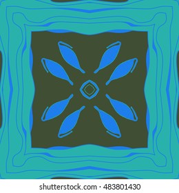 Circular  pattern with  stylized    fruits, frame . Hand drawn.