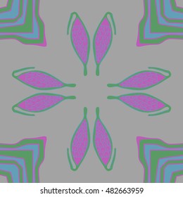 Circular  pattern with  stylized    fruits . Hand drawn.
