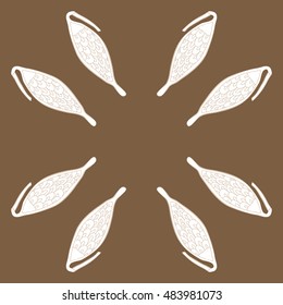 Circular  pattern with  stylized    fruits . Hand drawn.