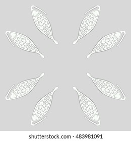 Circular  pattern with  stylized    fruits . Hand drawn.