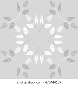 Circular  pattern with  stylized rosy . Hand drawn.