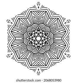 Circular pattern table and floor inlay pattern. Abstract ornament with many details and geometry elements in form of mandala. Vector illustration for coloring book, henna, mehndi, decoration
