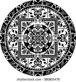 Circular pattern of traditional motifs
