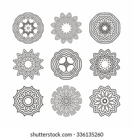 Circular Pattern Traditional Motifs Ancient Oriental Stock Vector ...