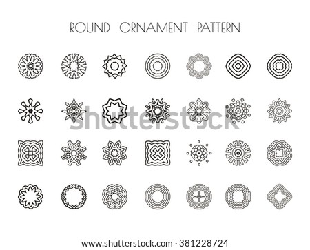 Circular pattern of traditional motifs and ancient oriental ornaments. Hand drawn background.