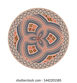 Circular pattern in traditional Palestinian style, vector design element