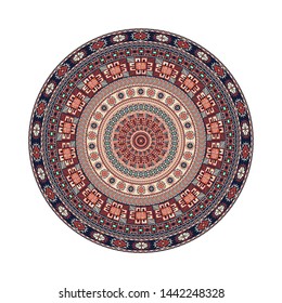 Circular pattern in traditional Palestinian style, vector design element
